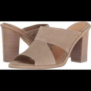 UGG Celia Suede Slide Heeled Sandal Canvas Color Size 10